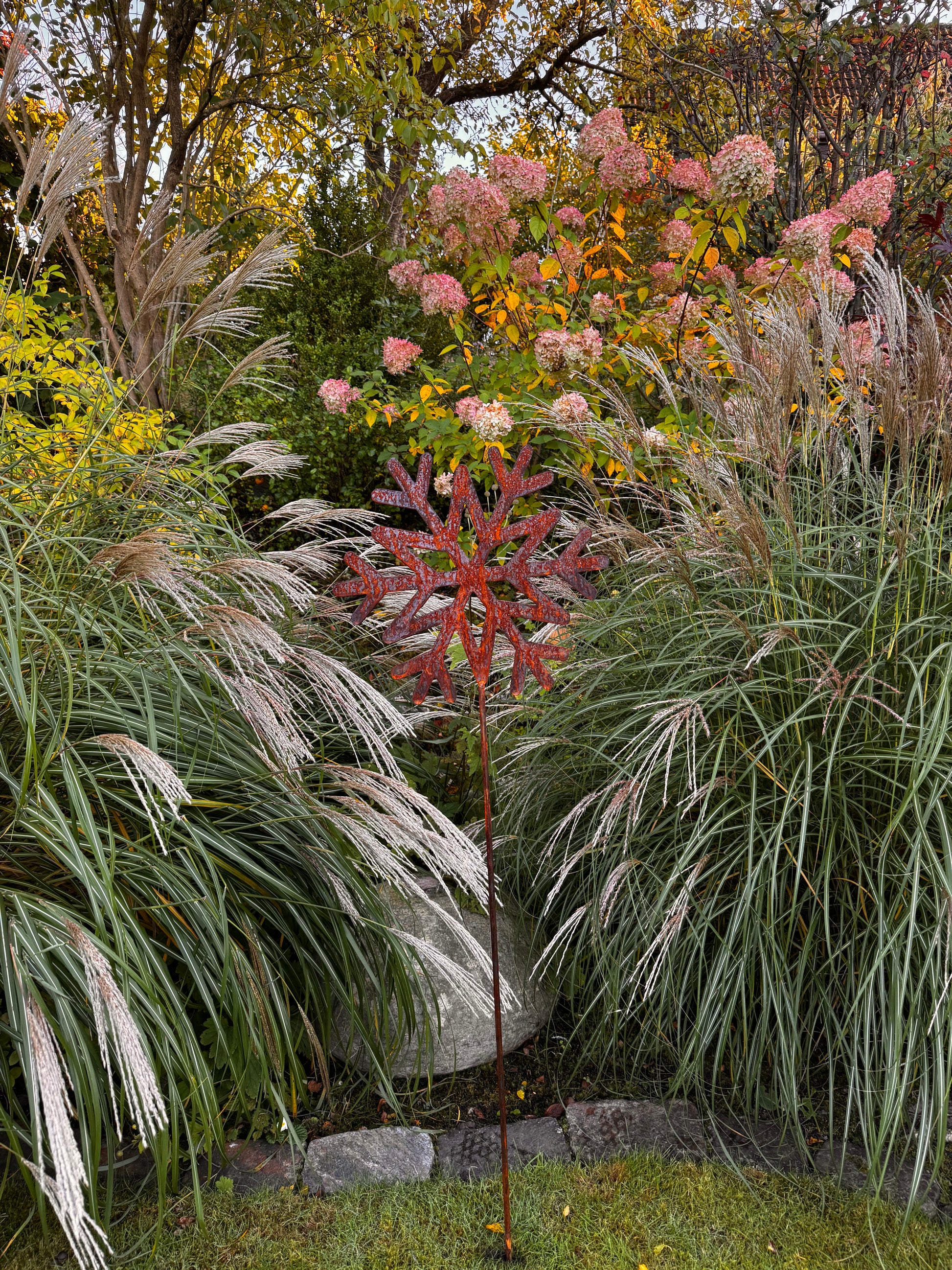 Schneeflocke Stabstecker aus Cortenstahl
