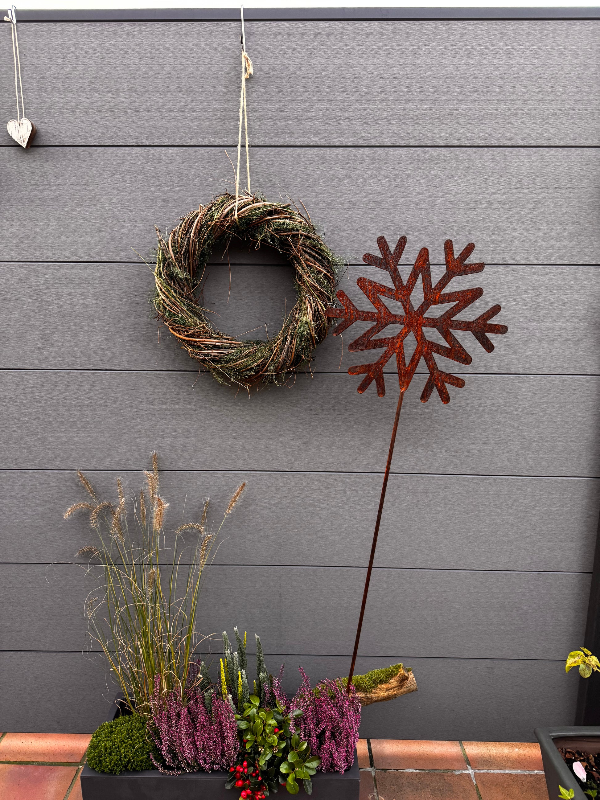 Schneeflocke Stabstecker aus Cortenstahl