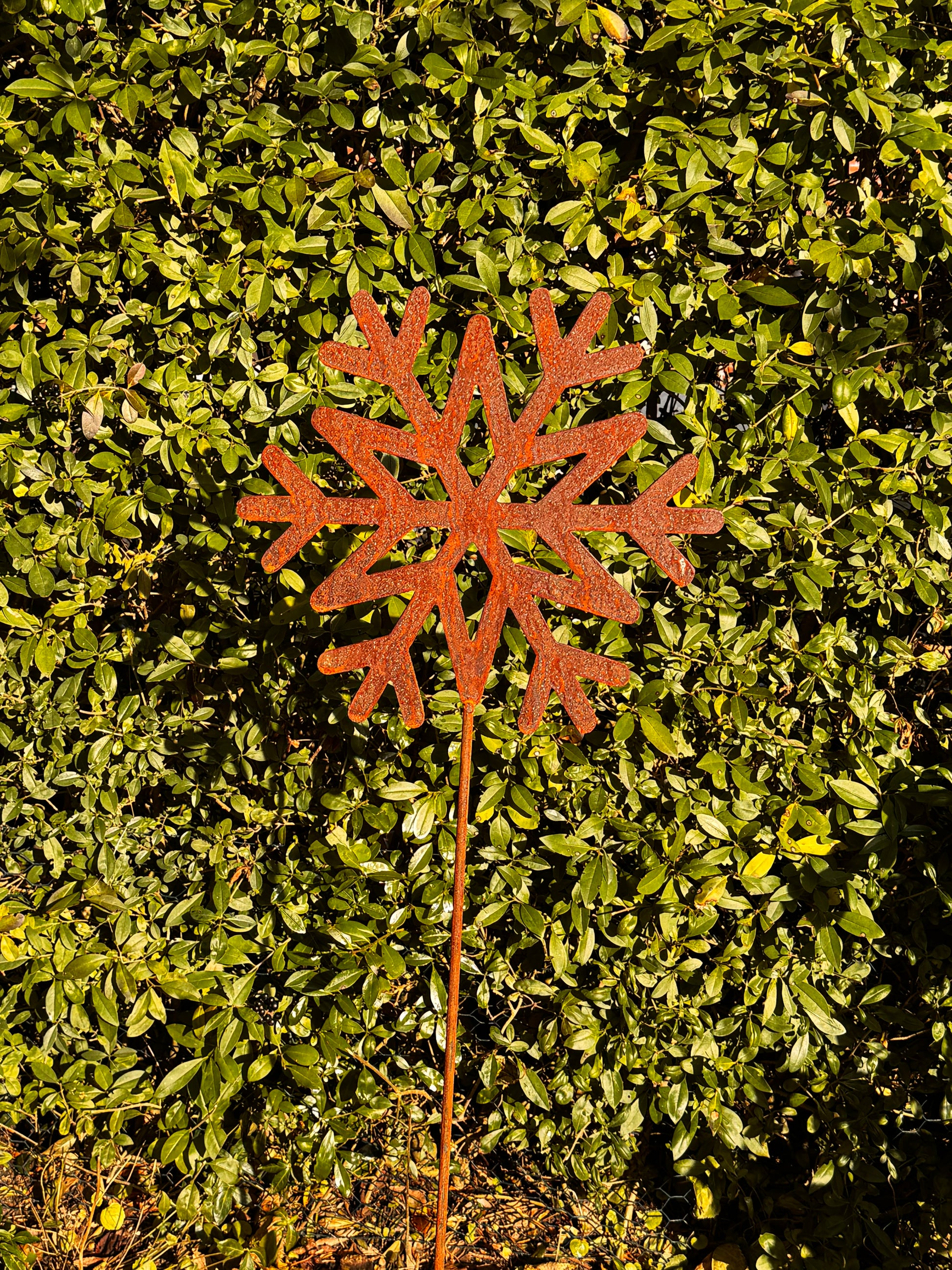 Schneeflocke Stabstecker aus Cortenstahl