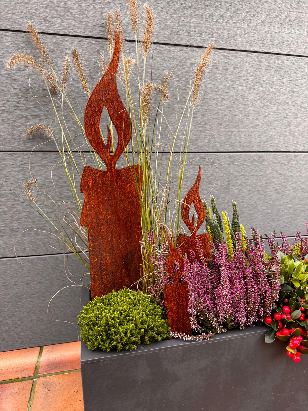 Kerzen aus Cortenstahl