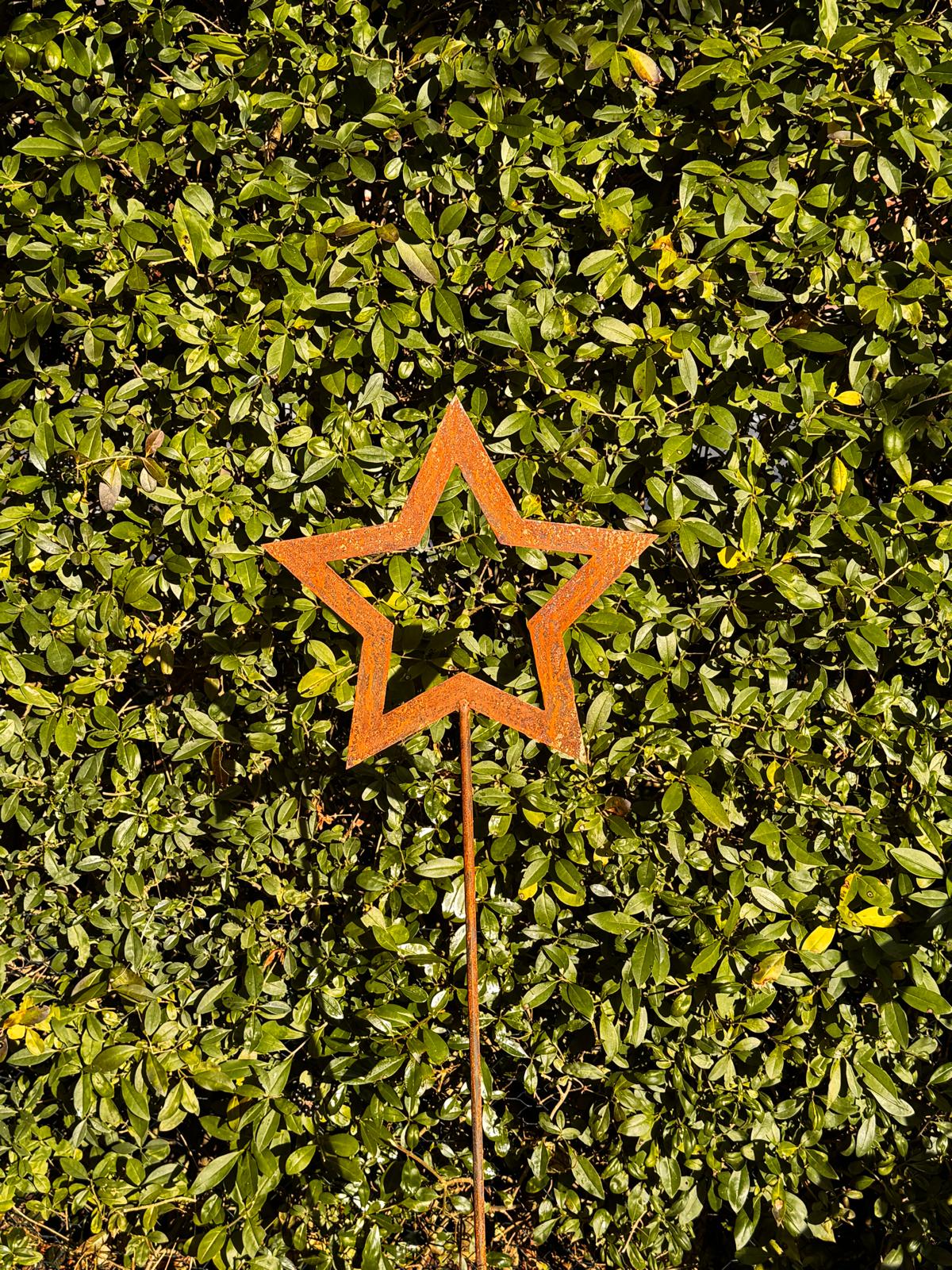 Stern Stabstecker aus Cortenstahl